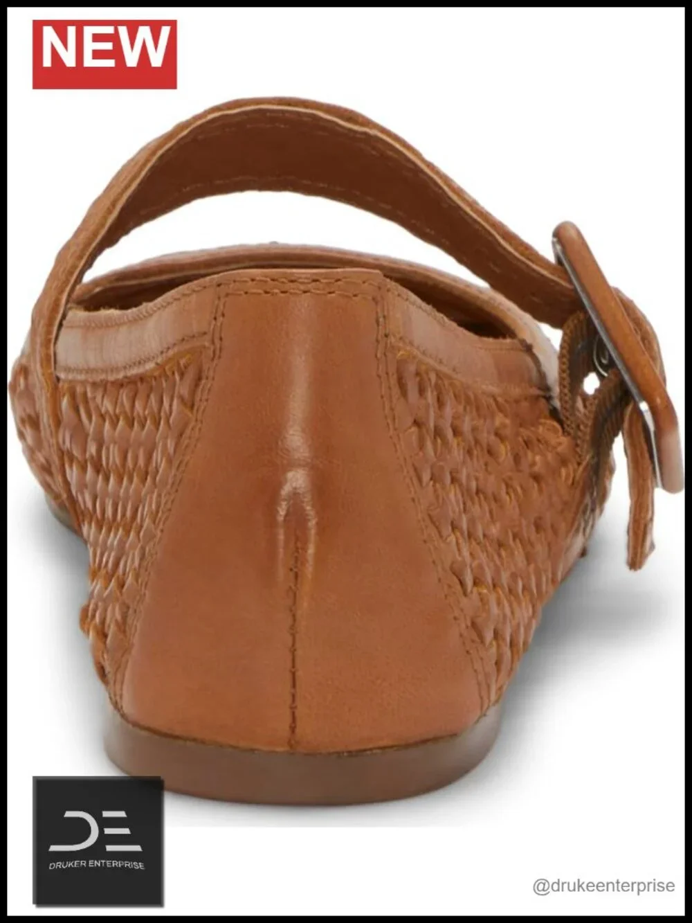 Lucky Brand Women's Millit Leather Mary Jane Flat Buckle Slip On